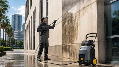 Servicio de limpieza de fachadas en Valencia con Karcher