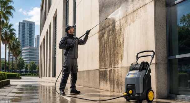 Servicio de limpieza de fachadas en Valencia con Karcher