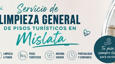Servicio de limpieza general de pisos turísticos en Mislata